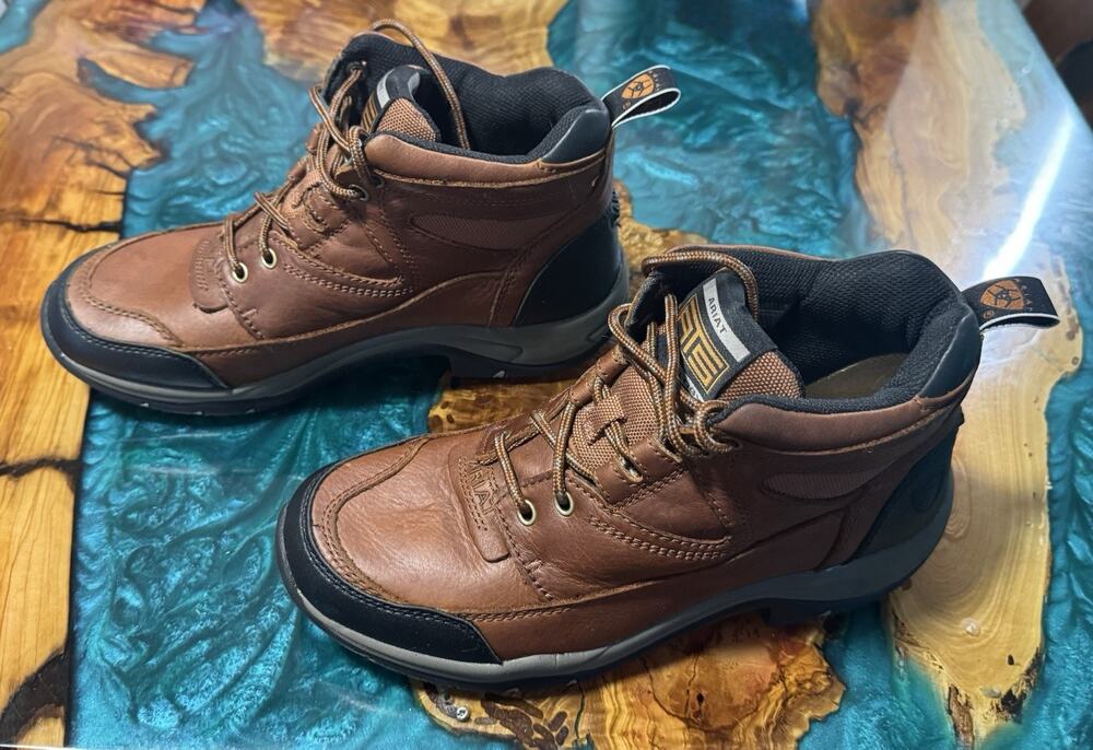 Ariat ATS Terrain Brown Leather Waterproof Ankle Boots Women's 9B 70080